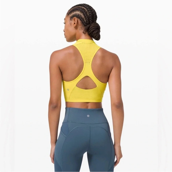 Lululemon Unleash Strength Bra in Yellow Serpentine Womens Size 8 - Picture 2 of 11